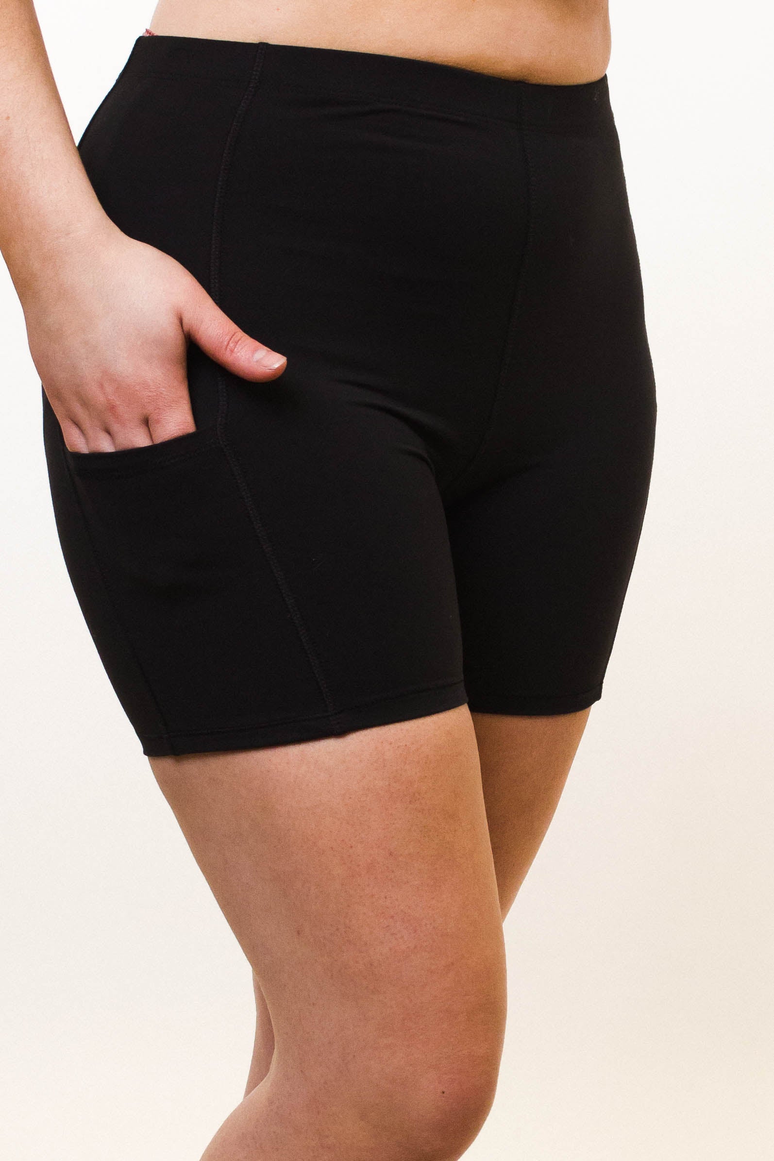 black sport shorts biker with pocket