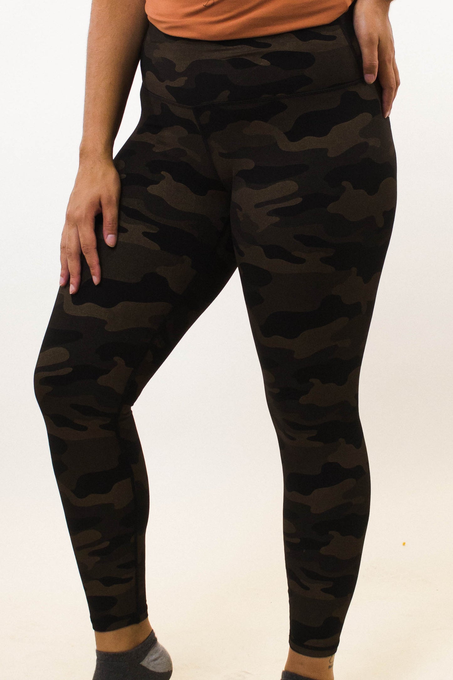 Foil Printed Camo Leggings with Coin Pocket