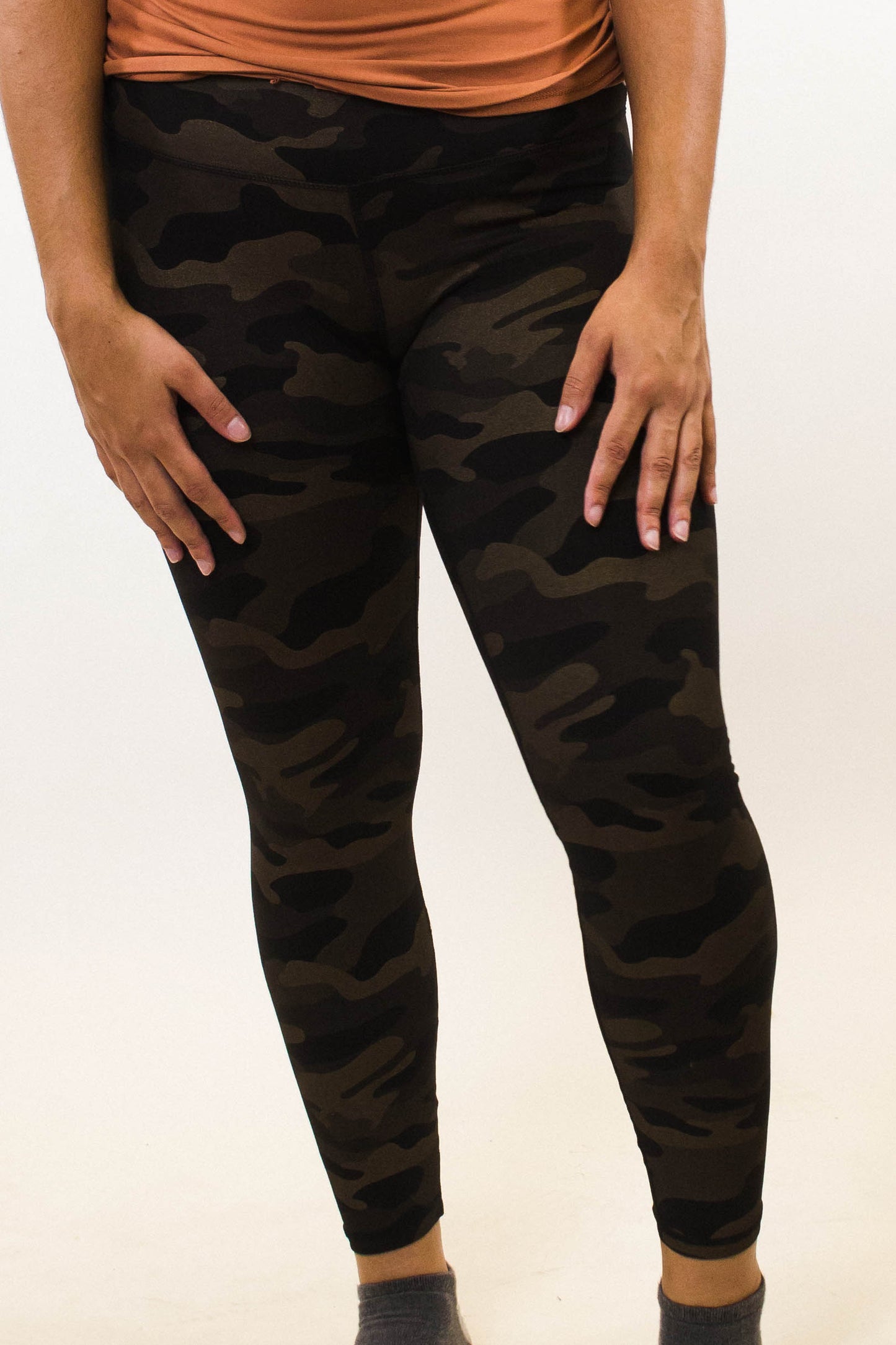 Foil Printed Camo Leggings with Coin Pocket