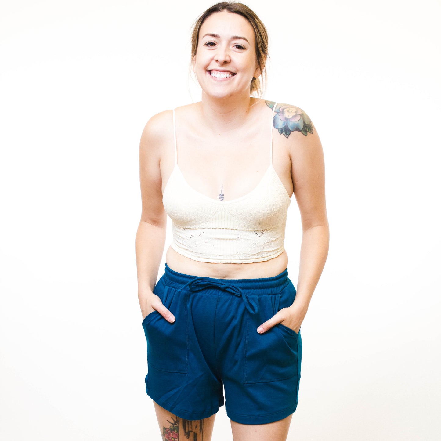100% Cotton Drawstring & Pockets Shorts