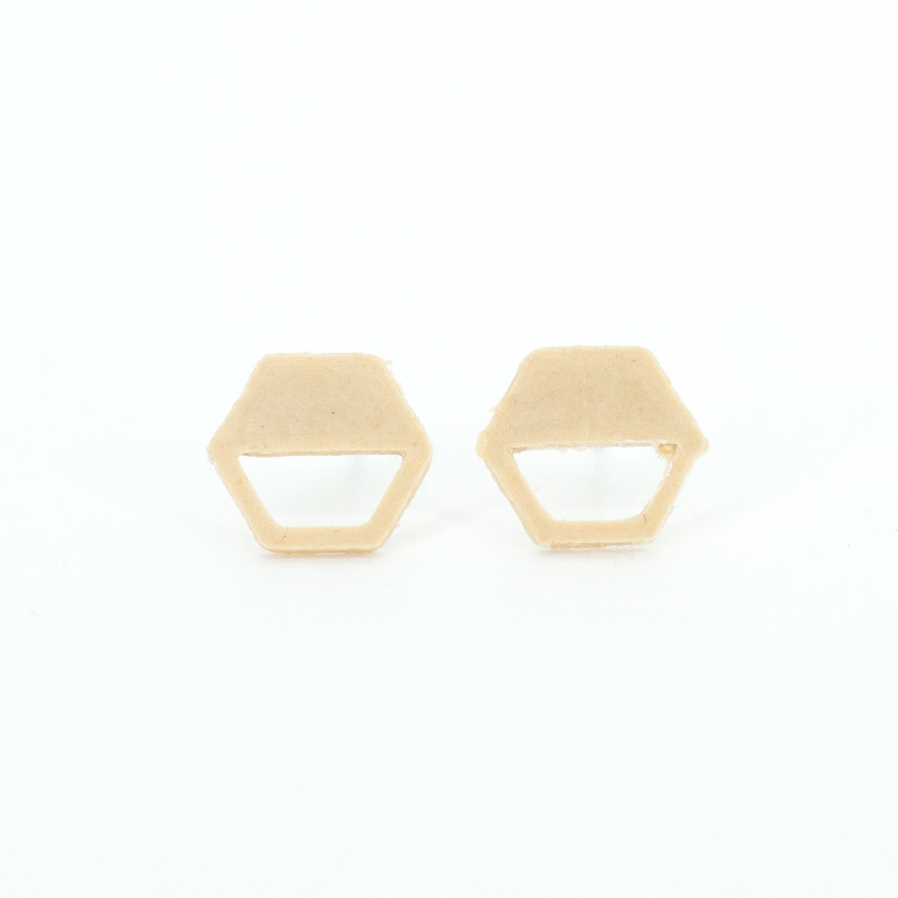natural hexagon earring