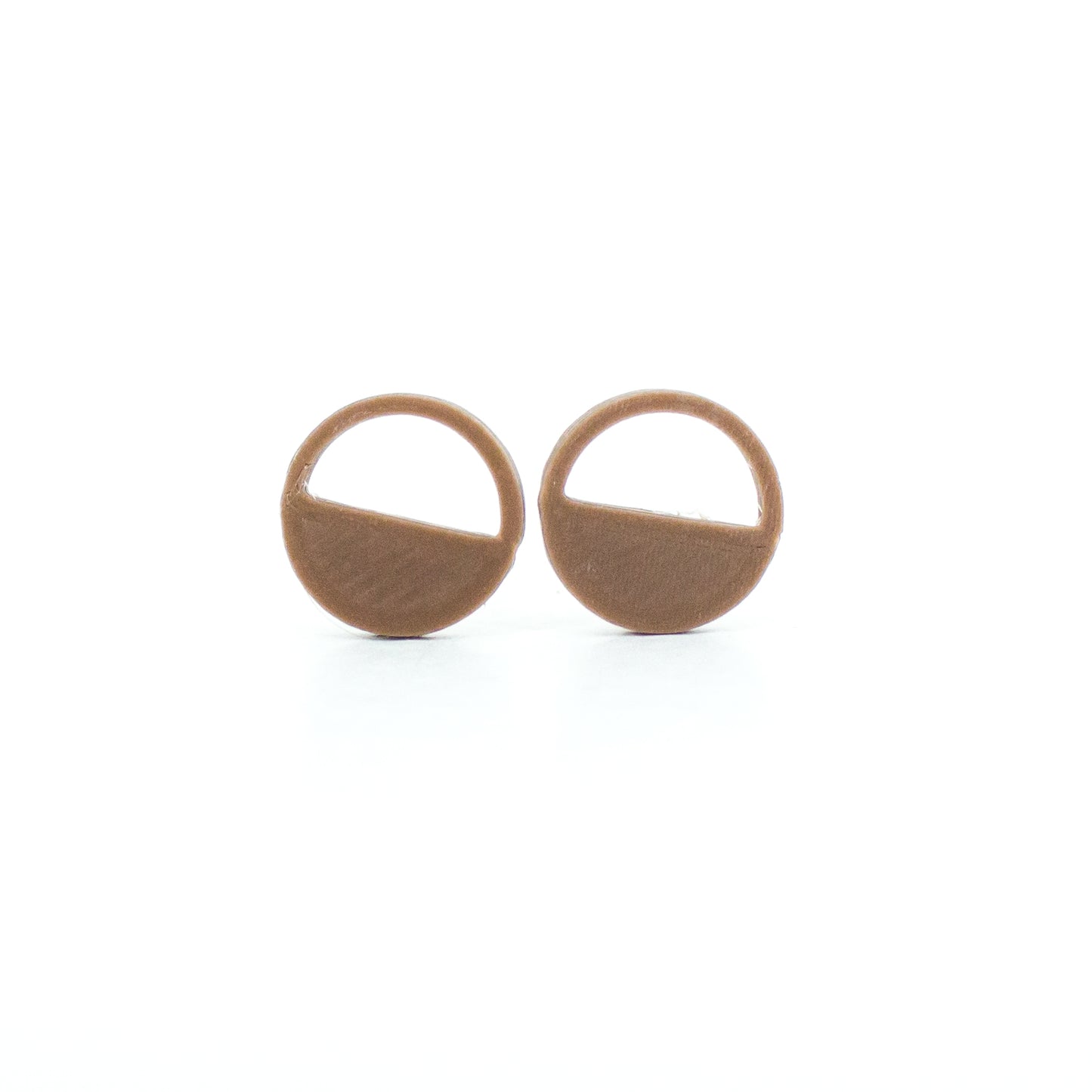 brown stud round earring